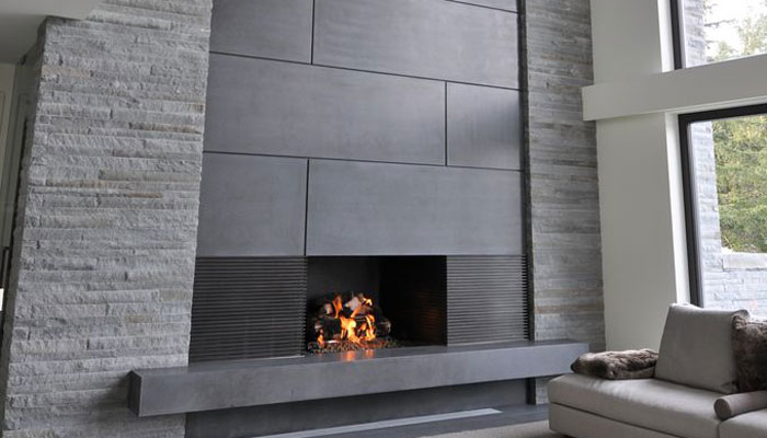 Newlines Concrete Whistler Fireplace